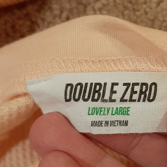 Double Zero Peach Cropped Waffle Long-Sleeve Top (Large) - Picture 6 of 7